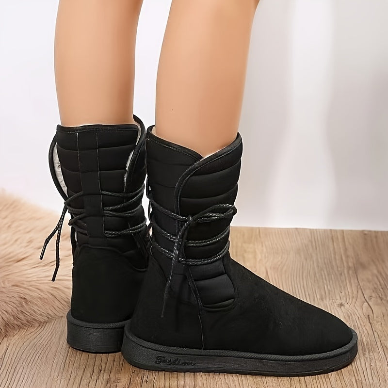 Winter Fleece Lined High Tube Snow Boots