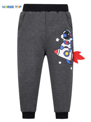 Boys Space Astronaut Print Sweatpants Kids Clothes For Spring