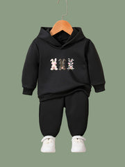 Bunny Print 2pcs Girls Outfits For Sports Spring Fall Outdoor Gift Easter