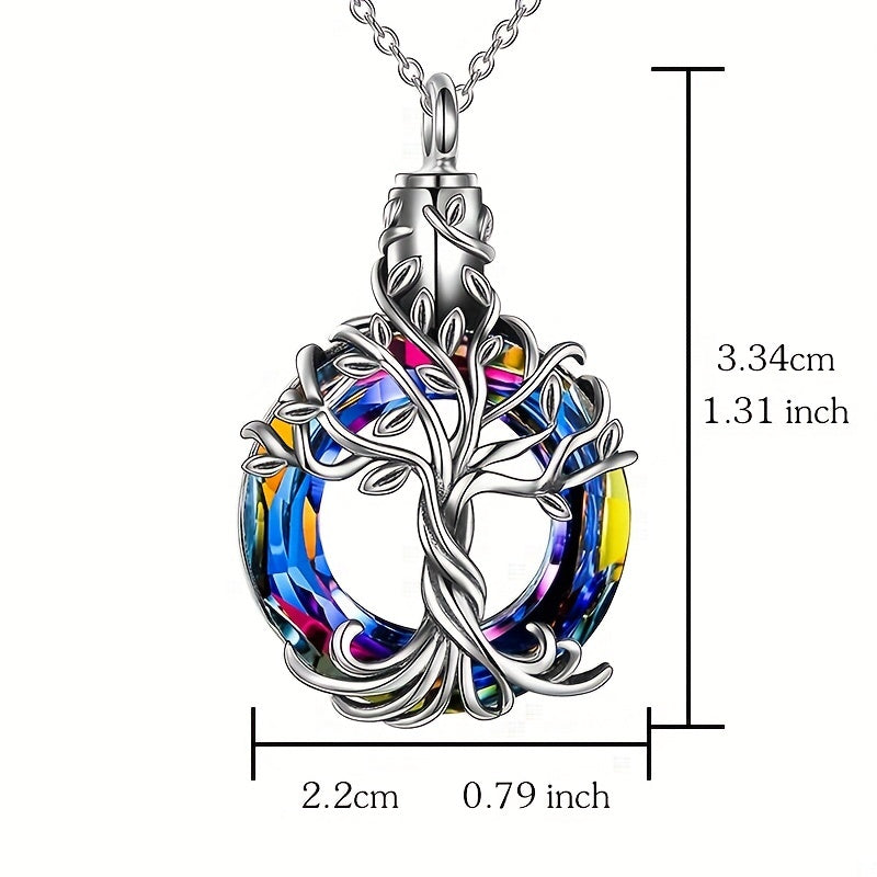 Eternal Love Dog Memorial Necklace Tree of Life Cremation Pet Urn Ashes Pendant