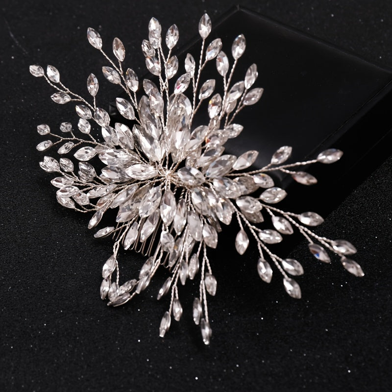 Rhinestone Wedding Bridal Hair Comb Clip for Women