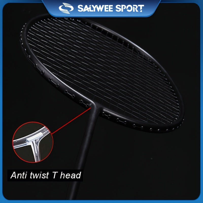 2pcs Carbon Fiber Badminton Rackets With Bag Beginner Training Sport Racket