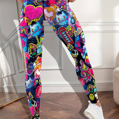 Graffiti Butt Lifting Leggings High Stretch Yoga Pants