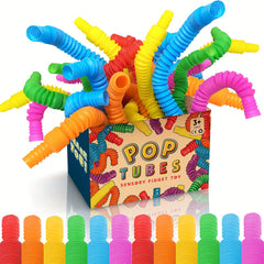 30pcs Decompression Tube Sensory Toys Extendable Stress Relief Party Favors