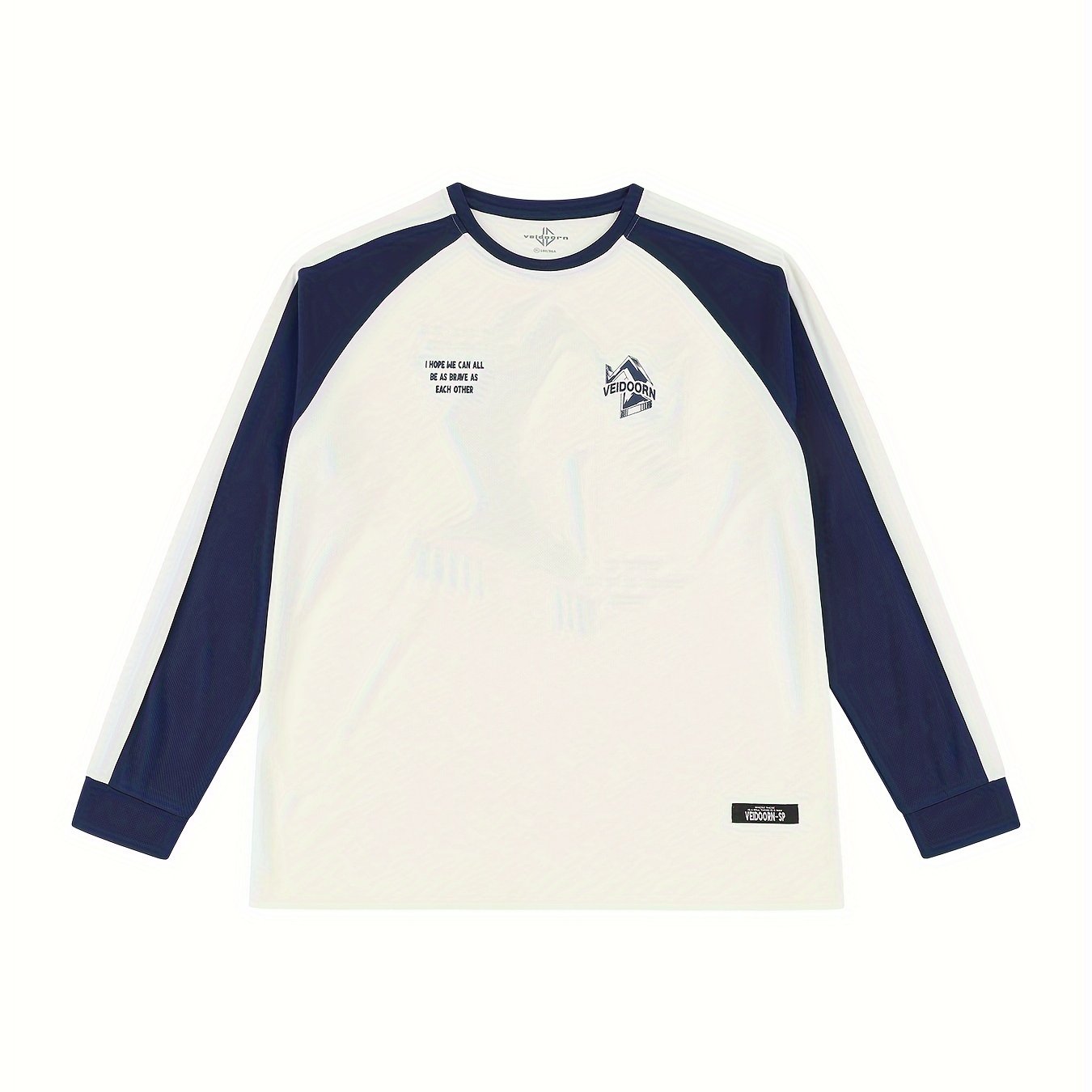 Men's Graffiti Pattern Long Sleeve Crew Neck Block Shirt Lightweight