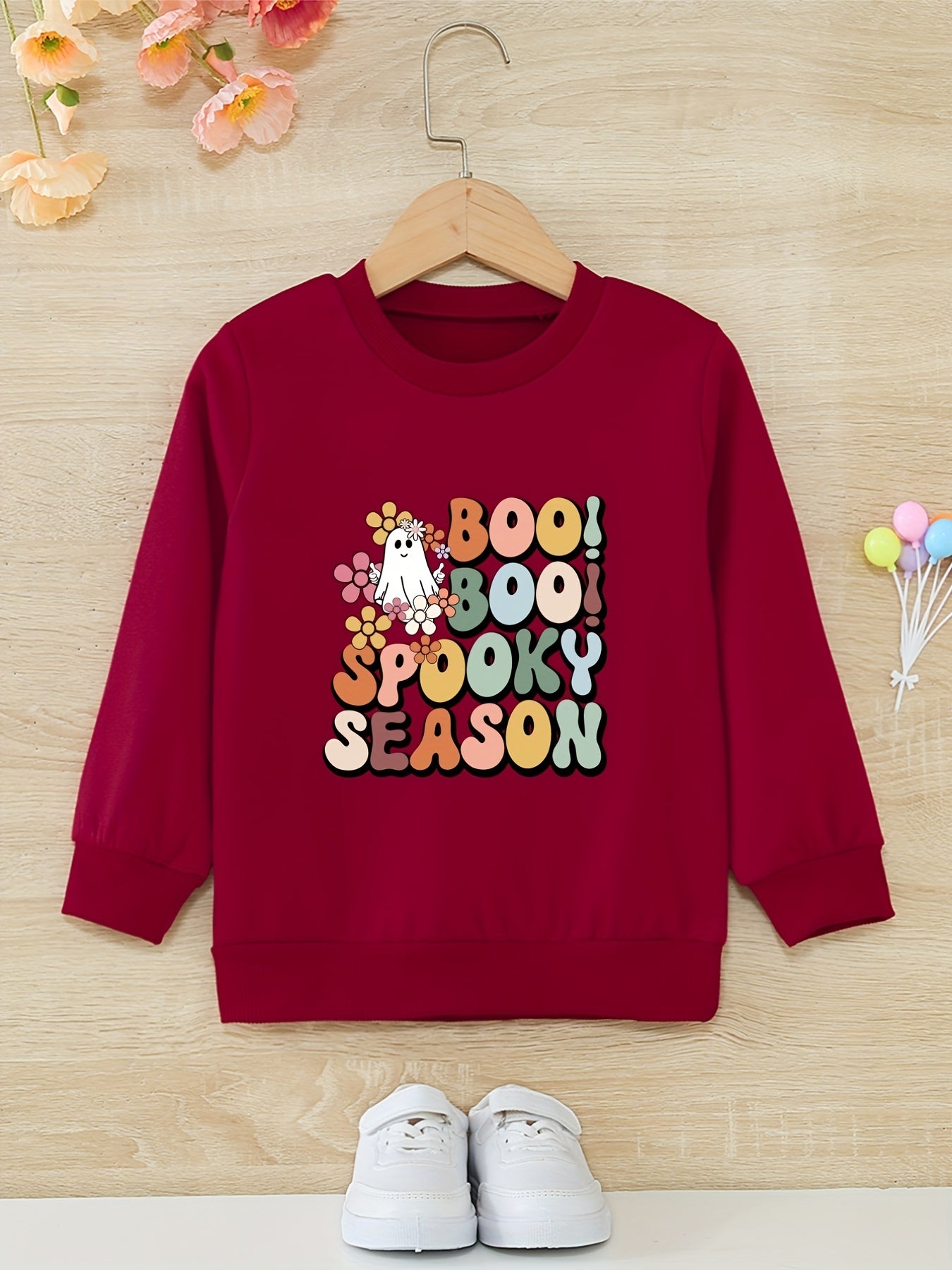 Blossom & Boo Girls Sweatshirt Halloween Party Toddler Kids Tops Pullover