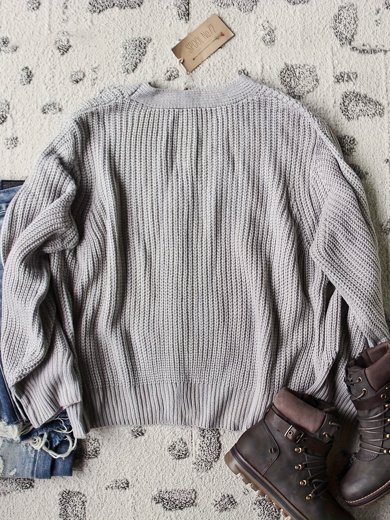 Solid Button Up Long Sleeve Cardigan