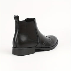 Men's Brogue Wingtip Chelsea Boots Casual Walking Shoes Sleek Look