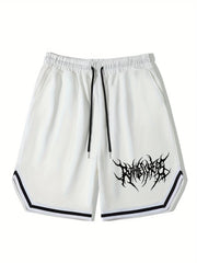 Men's Graphic Drawstring Stretchy Short Pants