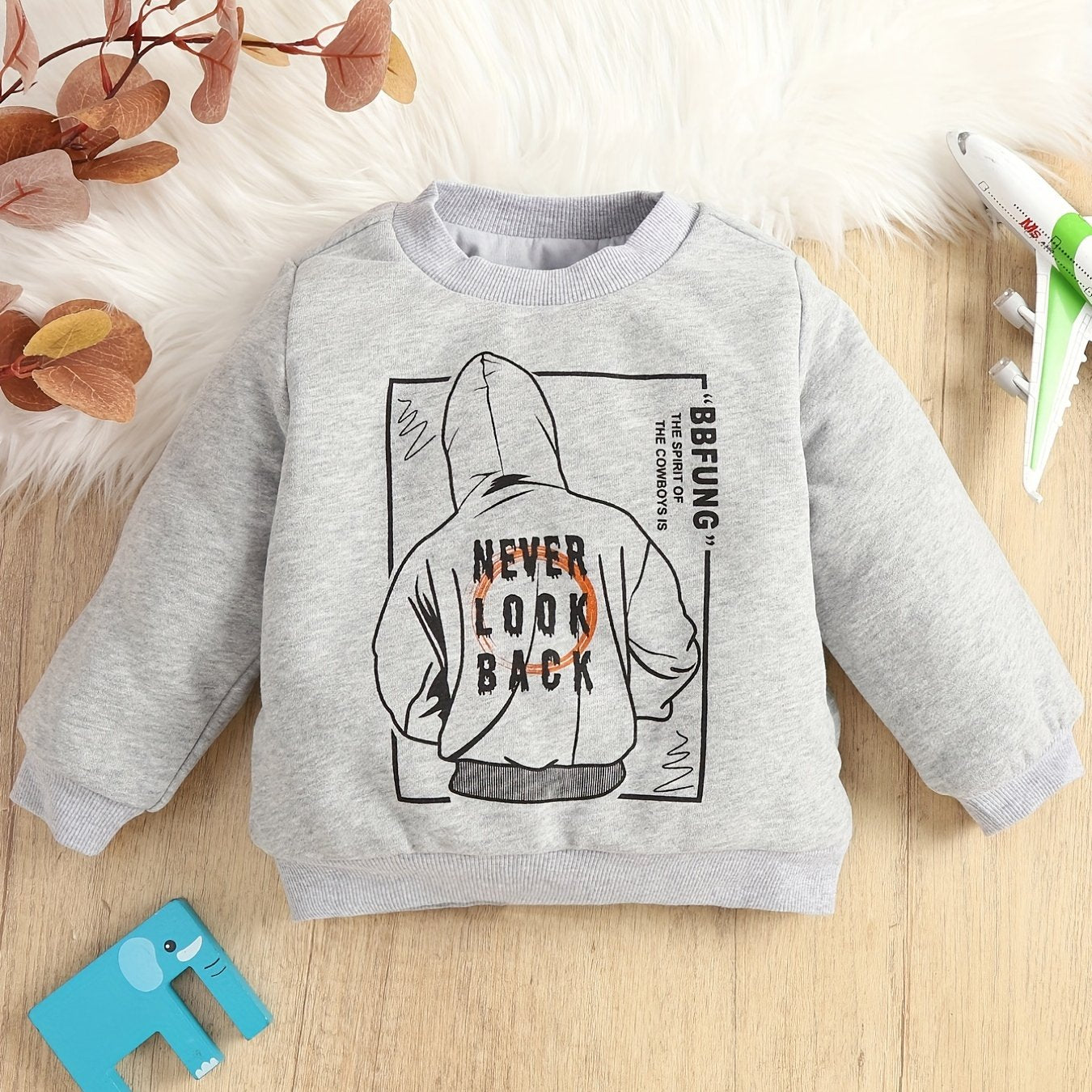 Toddler Baby Boys Casual Sweatshirt NEVER BACK Print Pullover Top