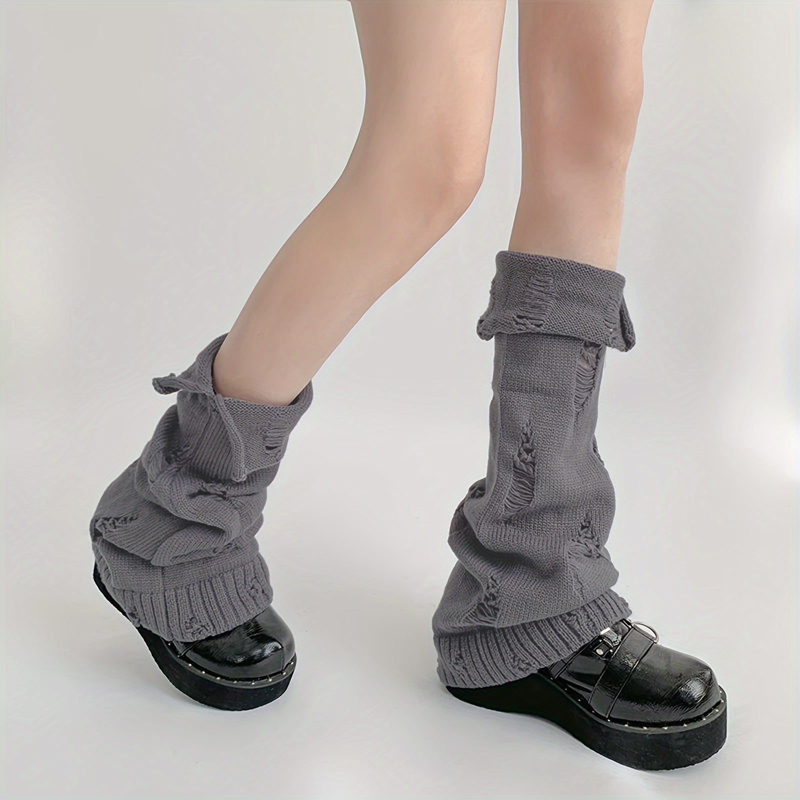 Ripped Leg Warmers Warm Y2K All match Socks Women's Stockings