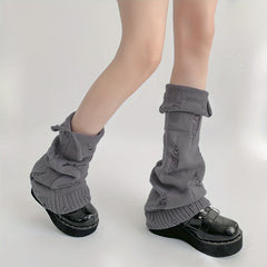 Ripped Leg Warmers Warm Y2K All match Socks Women's Stockings