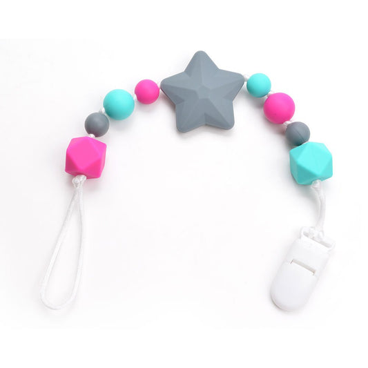 Pentagram Pacifier Chain BPA Silicone Bead Necklace