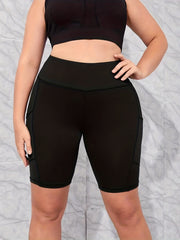 High Rise Yoga Shorts With Pockets