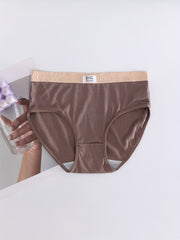 4pcs Letter Print Briefs Comfy Stretchy Intimates Panties Women's Lingerie