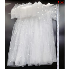 Bridal Hair Clip Pearl Bow Tulle Hairpin