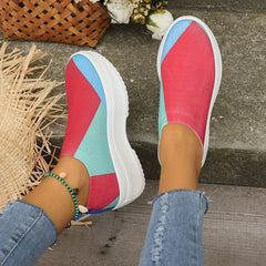 Women's Block Sock Sneakers Low Top Slip On Knit Shoes Casual Lightweight