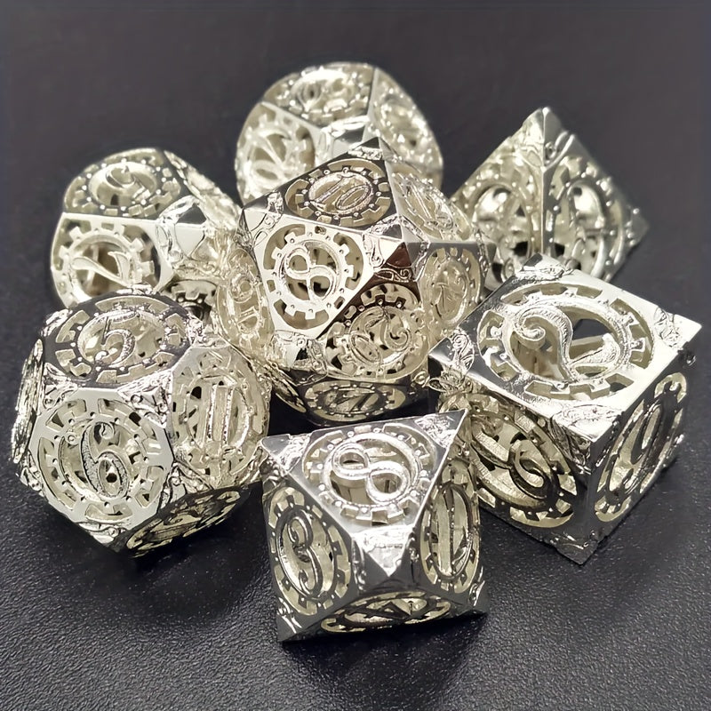 7pcs Hollow Gear Dice For Desktop Entertainment Game