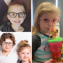 Girl's Square Frame Light Blocking Glasses Age 3-10 Anti Glare & Eyestrain
