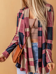 Plaid Patterned Long Sleeve Retro Jacket Casual Outerwear Fall & Spring