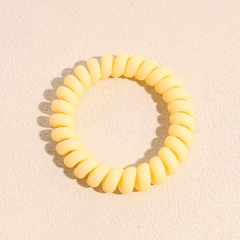 Solid Telephone Wire Scrunchie Elastic Hair Tie Accessory