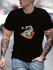 Anime DJ Astronaut Men's Graphic Crew Neck T-shirt