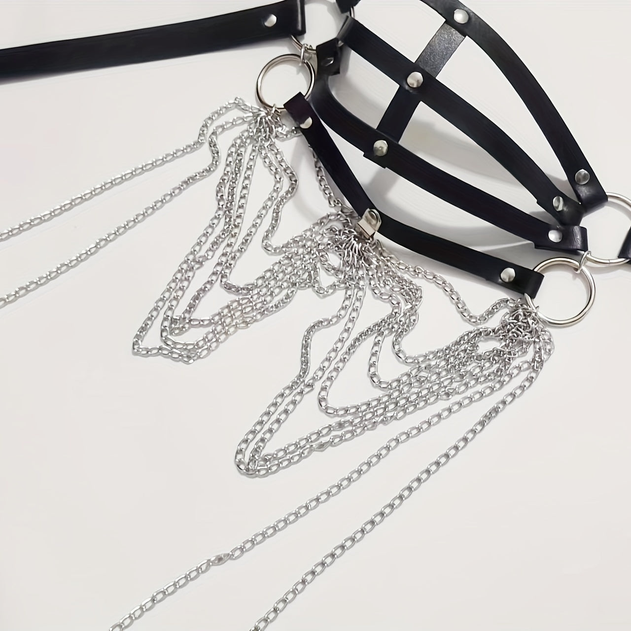 Gothic Chain Tassel Strappy Mask Halloween Cosplay Studded