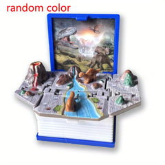 3D Dinosaur Folding Bomb Book Keychain Mini Astronaut Puzzle Castle Gift