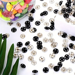 80pcs Silvery Sew on Snap Buttons 0.99cm Metal Fastener Buttons Press Button