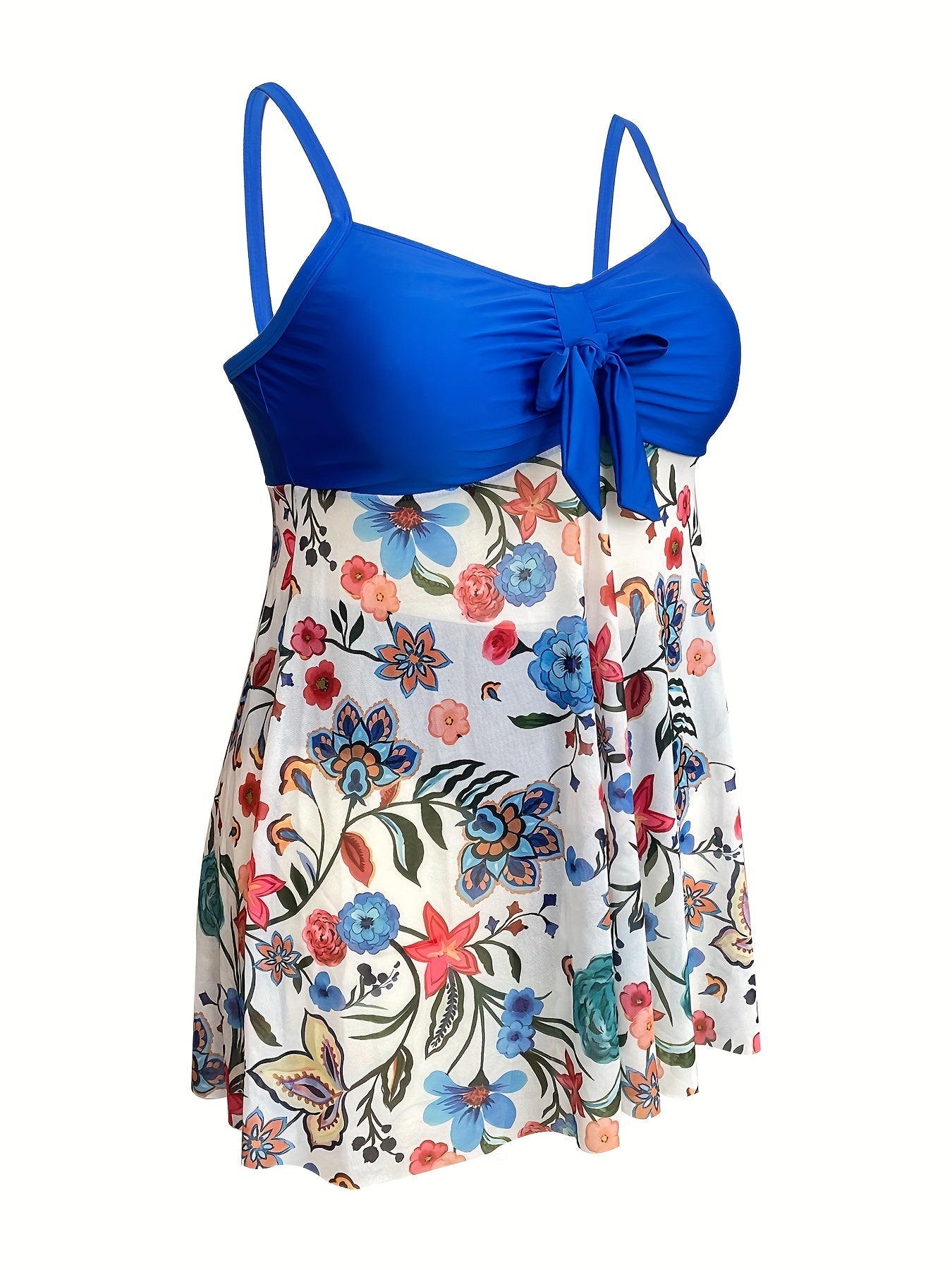 Floral Print Ruched Tankini Set