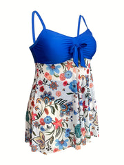 Floral Print Ruched Tankini Set