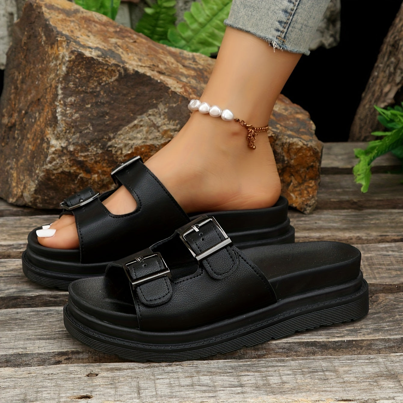 Women's Platform Slide Sandals Non slip Summer Slippers