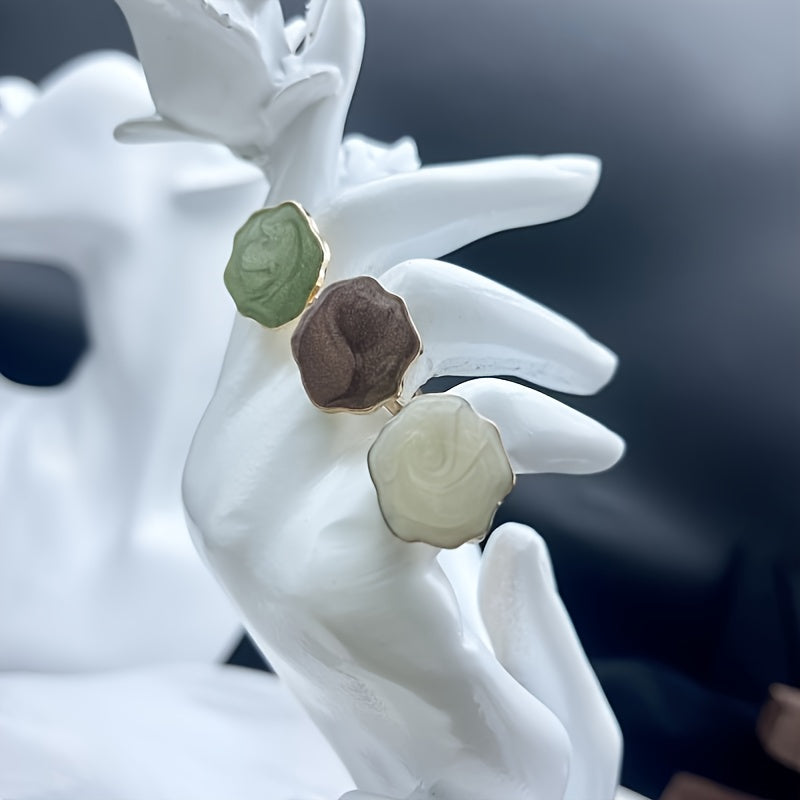 Retro Wild Irregular Oil Drip Ring Fairy Adjustable Ring