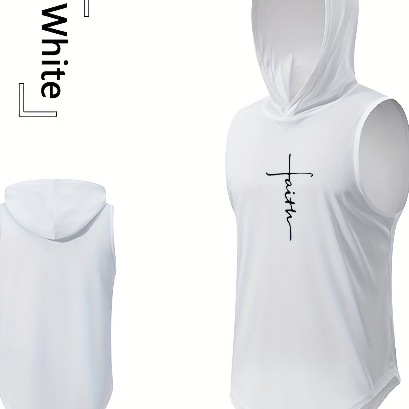 Men's Faith Print Hooded Active Tank Top