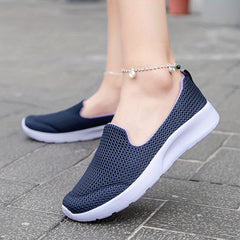 Women's Mesh Flat Sneakers Breathable Slip-On Shoes