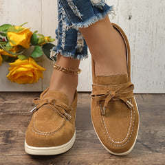 Flat Skate Shoes with Bowknot Decor Slip On