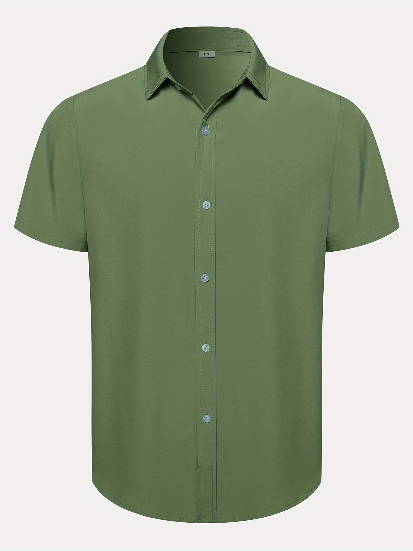 Men's Casual Solid Short Sleeve Shirt for Summer Vacation Resort