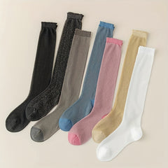 Ultra Thin Sheer Knee High Socks Lace Mesh Calf Stockings Women's Hosiery