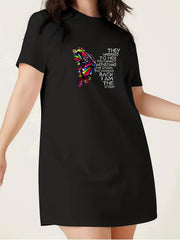 Butterfly & Letter Print Sleep Dress