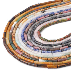 30pcs Natural Stone Synthetic Tube Beads for Jewelry Making