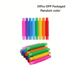 24pcs Colorful Telescopic Tube Party Toys Finger Motor Training Creative