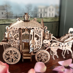 3D Wooden Puzzle Pumpkin Car Assembly Model DIY Gift