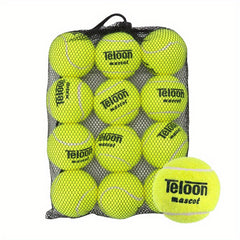 12pcs Pressureless Tennis Balls w/ Mesh Bag for Training & Exercise