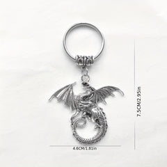 Viking Dragon Keychain Retro Animal Key Ring Purse Bag Car Key Charm Gift