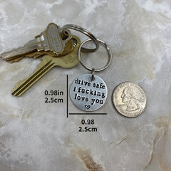 Stainless Steel Drive Safe Keychain Valentine's Gift