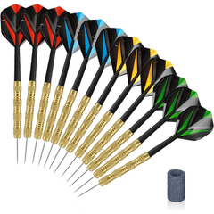 12pcs Professional Steel Tip Darts Set for Beginners 19g 22g 23g 24g