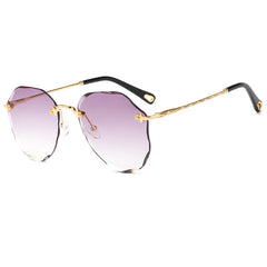Multicolor Frameless Metal Gradient Sunglasses With Case