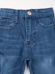 Girls' Flared Jeans With Bow Decor