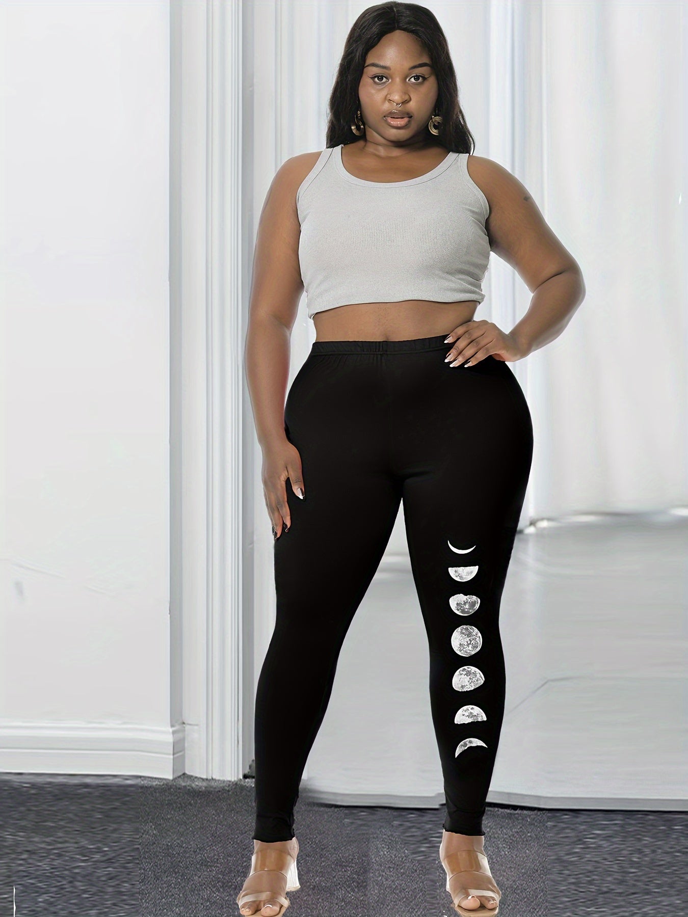 Moon Print High Rise Leggings