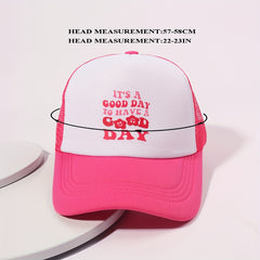 Rose Red Adjustable Trucker Hat Breathable Dad Hats For Women